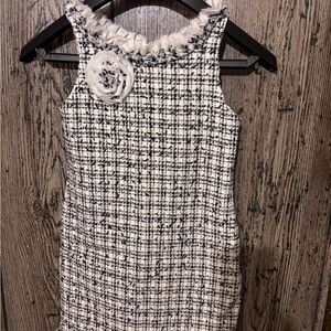 Biscotti Black and White Tweed Kids Dress 8